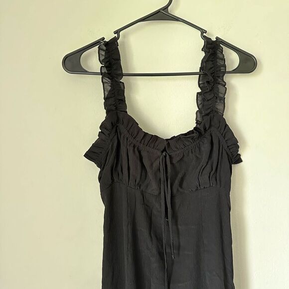 Stone Cold Fox Brooks Black Maxi Dress Ruffle Straps Sz M - Picture 8 of 10